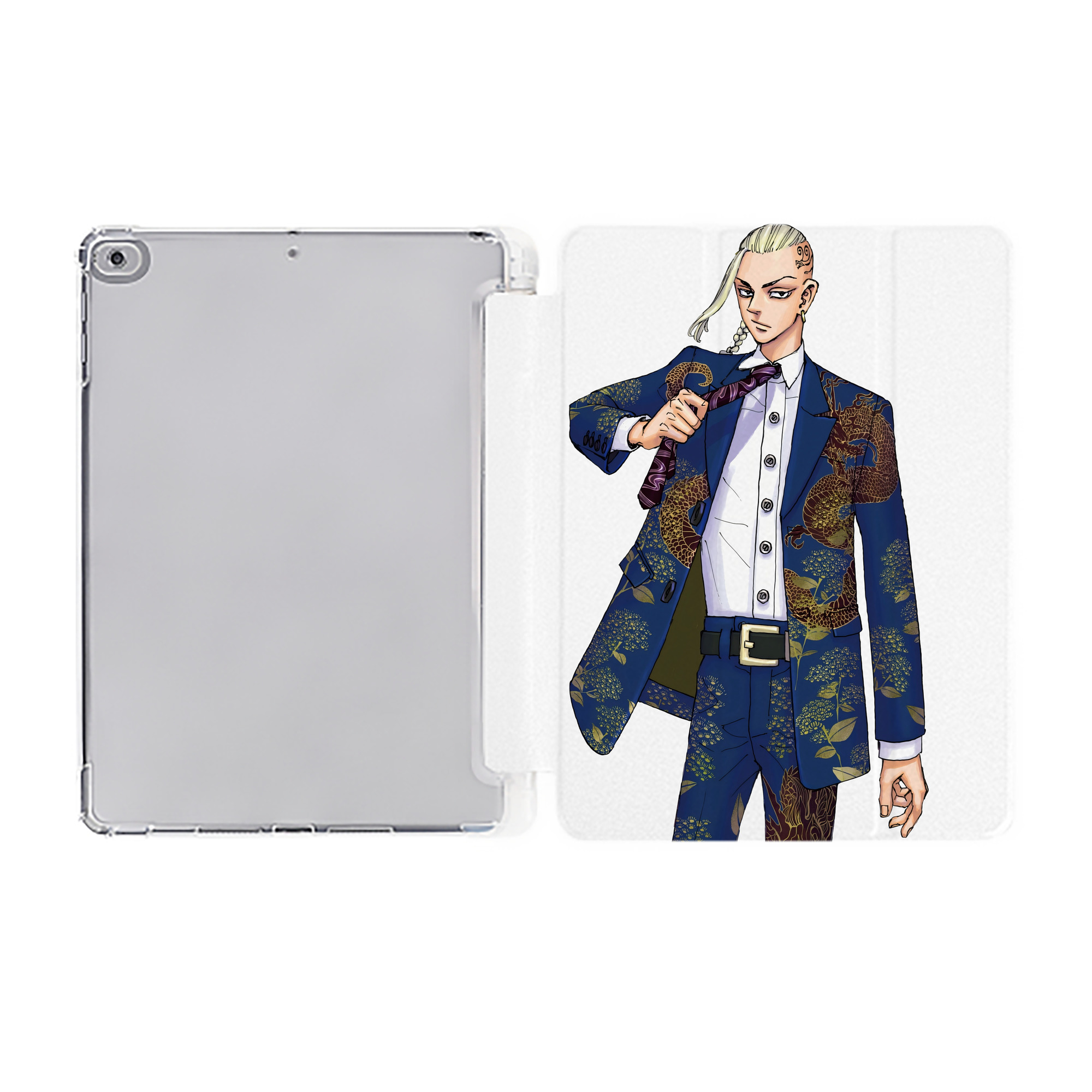 （画像用） 東京リベンジャーズ Tokyo Revengers IPad ケース ペン収納付き 三つ折りスタンド PUレザー×シリコン 対応機種9.5/10.5/10.9インチ